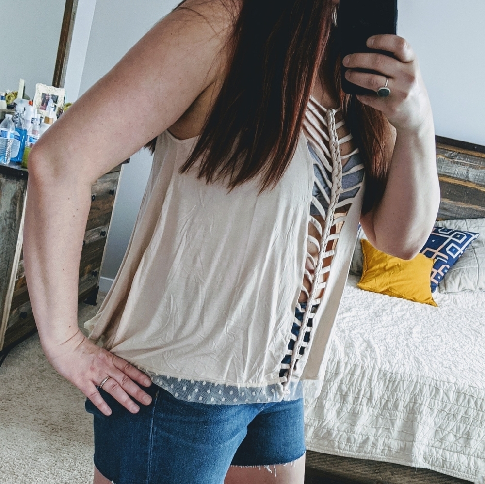 🆕🌿BOHO POL BOUTIQUE BRAIDED TANK🌿 - Picture 4 of 6
